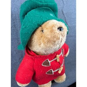 Sears Paddington Bear Plush Toy Unisex 18in Tan Red Green Vintage Kids Gifts